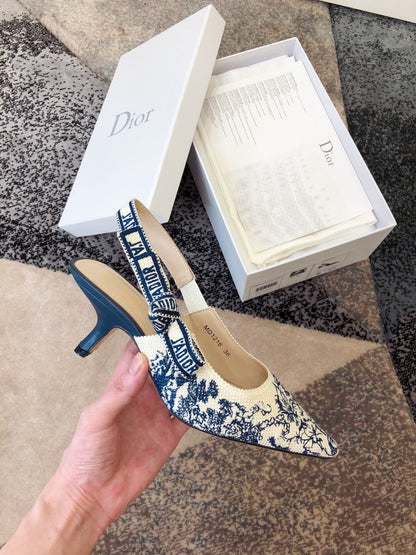 Dior J'Adior Oblique Embroidered Webbing Sandals – 20SS