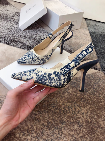 Dior J'Adior Oblique Embroidered Webbing Sandals – 20SS