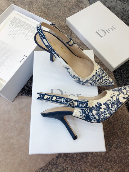 Dior J'Adior Oblique Embroidered Webbing Sandals – 20SS