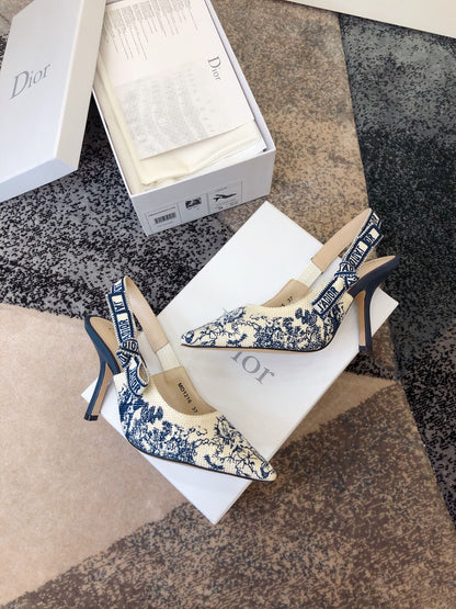 Dior J'Adior Oblique Embroidered Webbing Sandals – 20SS