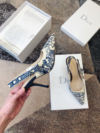 Dior J'Adior Oblique Embroidered Webbing Sandals – 20SS