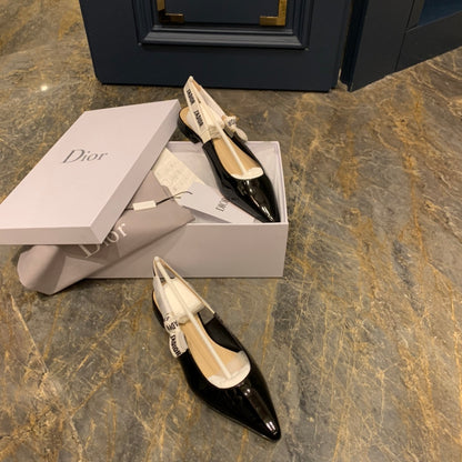 Dior J'Adior Black Patent Slingback Pumps