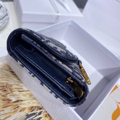 Dior Oblique Saddle Tri-fold Wallet