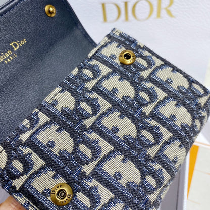 Dior Oblique Saddle Tri-fold Wallet
