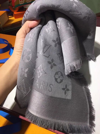 Louis Vuitton Classic Monogram Wool Silk Shawl