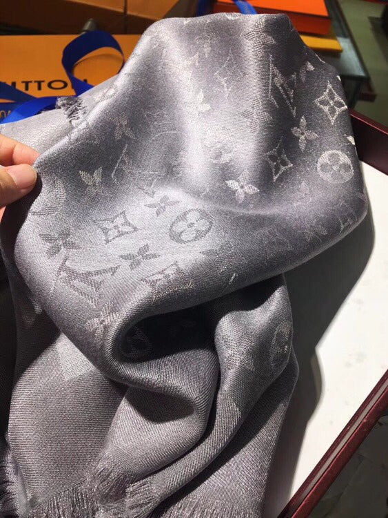 Louis Vuitton Classic Monogram Silk Wool Shawl