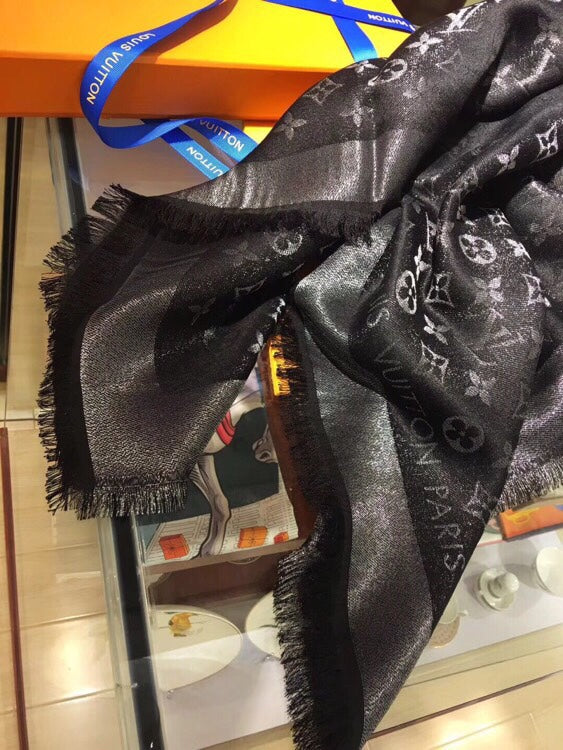 Louis Vuitton Monogram Silk Wool Shawl