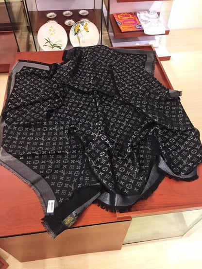 Louis Vuitton Monogram Silk Wool Shawl