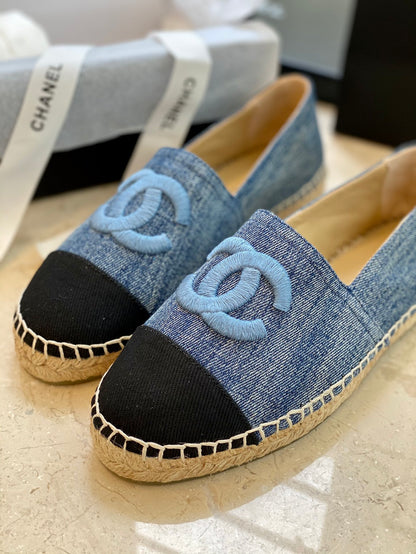 Chanel Washed Denim Logo Espadrilles – Spring/Summer Collection