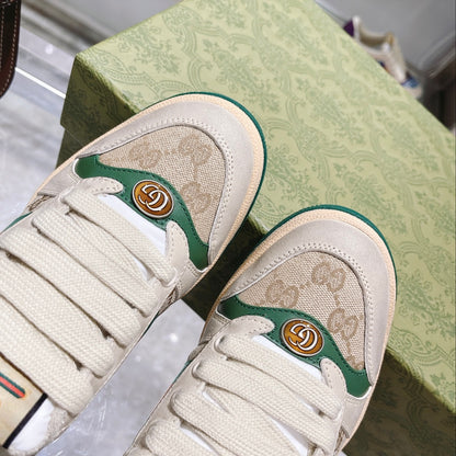 Gucci First Generation Distressed Leather Sneakers