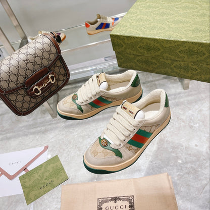 Gucci First Generation Distressed Leather Sneakers