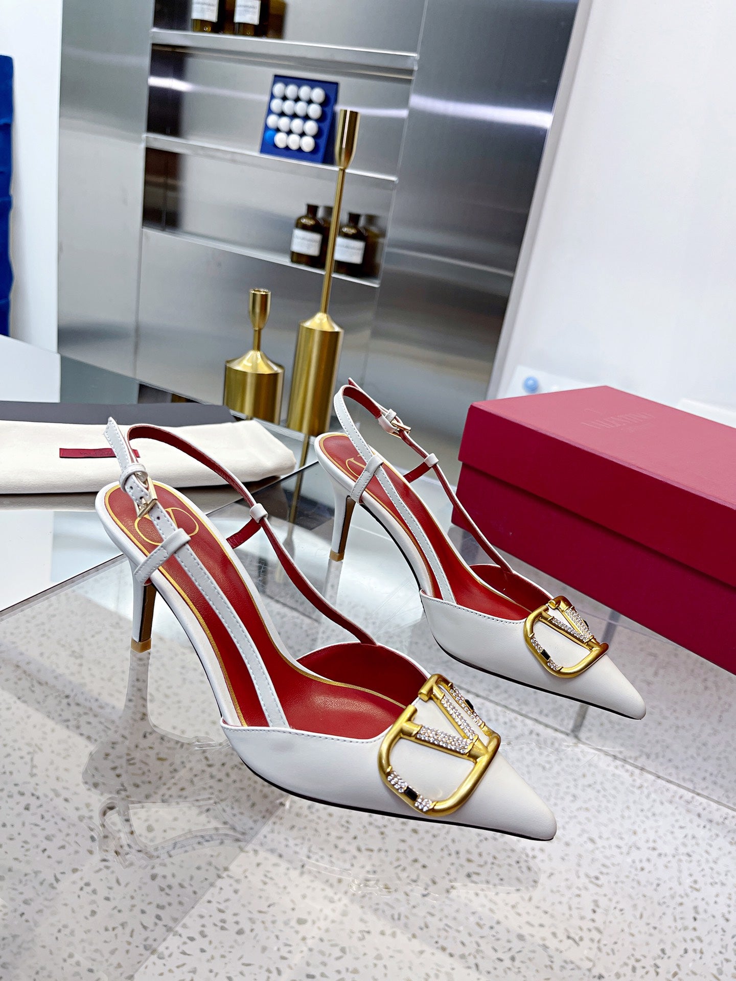 Valentino VLogo Signature Pointed Toe Patent Leather Pumps