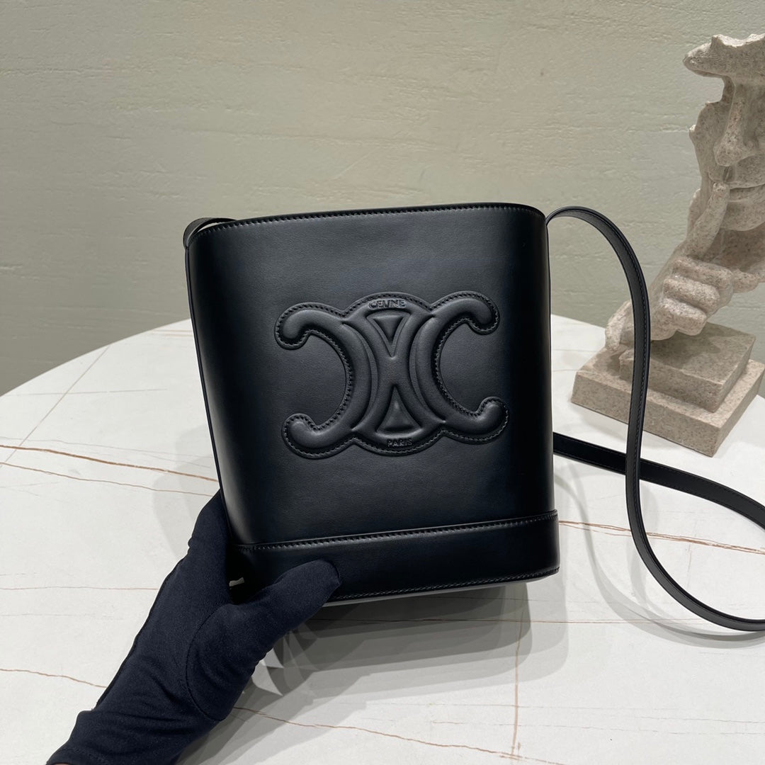 Celine Cuir Triomphe Calfskin Bucket Bag