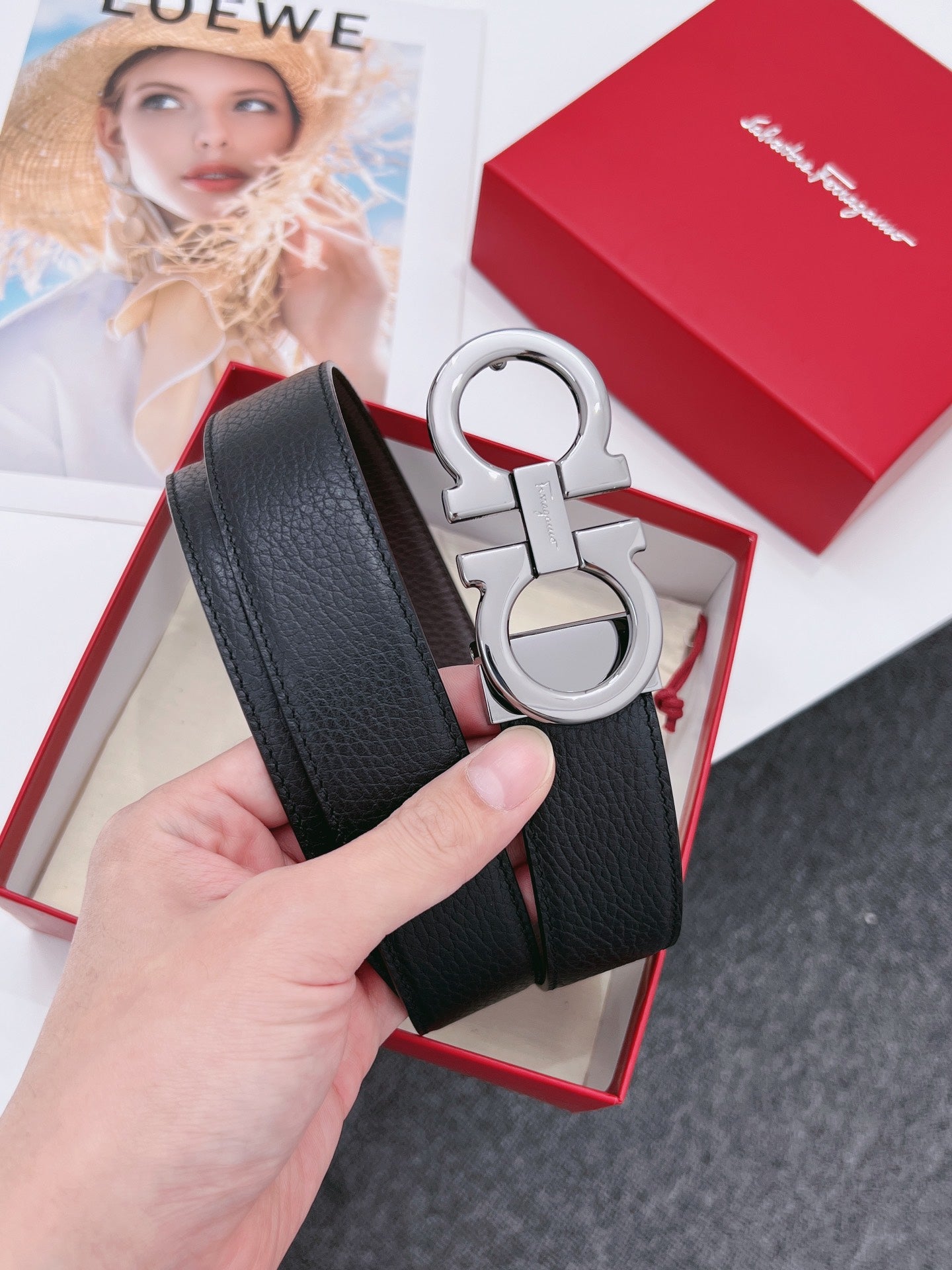 Ferragamo Men's Reversible Leather Belt