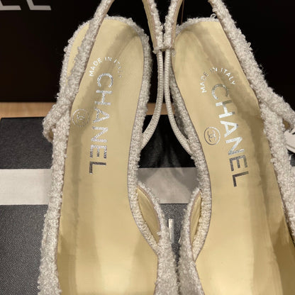 Chanel Two-Tone Slingback Heeled Sandals