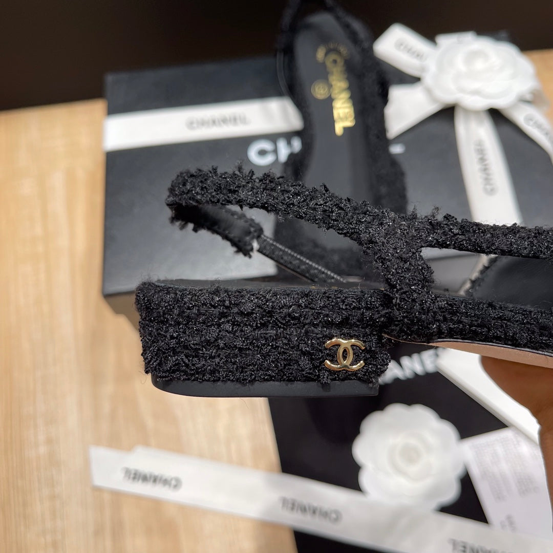 Chanel Classic Colorblock Slingback Sandals