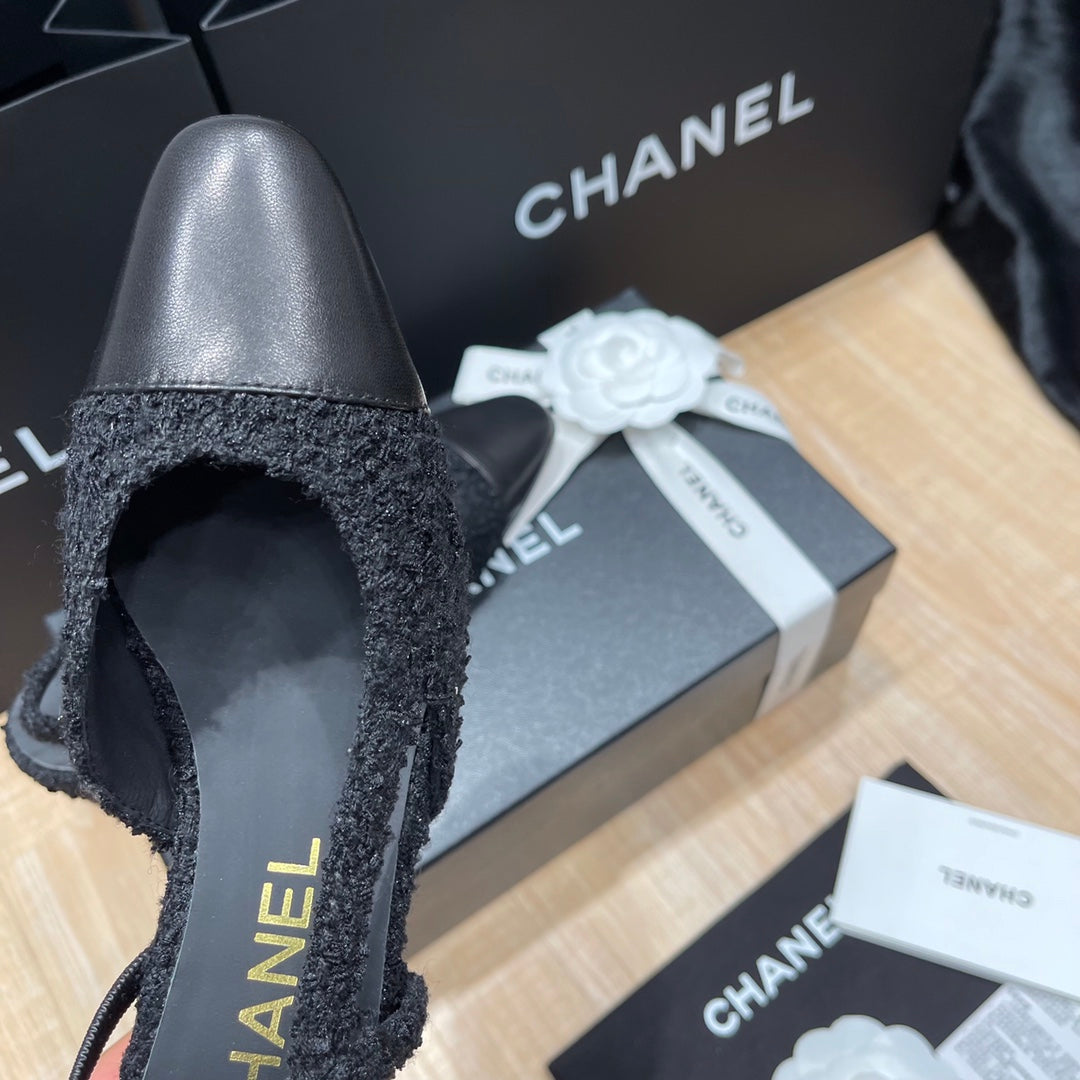 Chanel Classic Colorblock Slingback Sandals