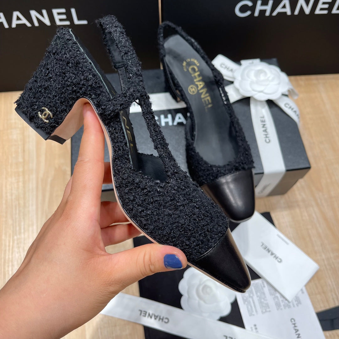 Chanel Classic Colorblock Slingback Sandals