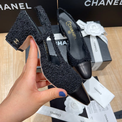 Chanel Classic Colorblock Slingback Sandals
