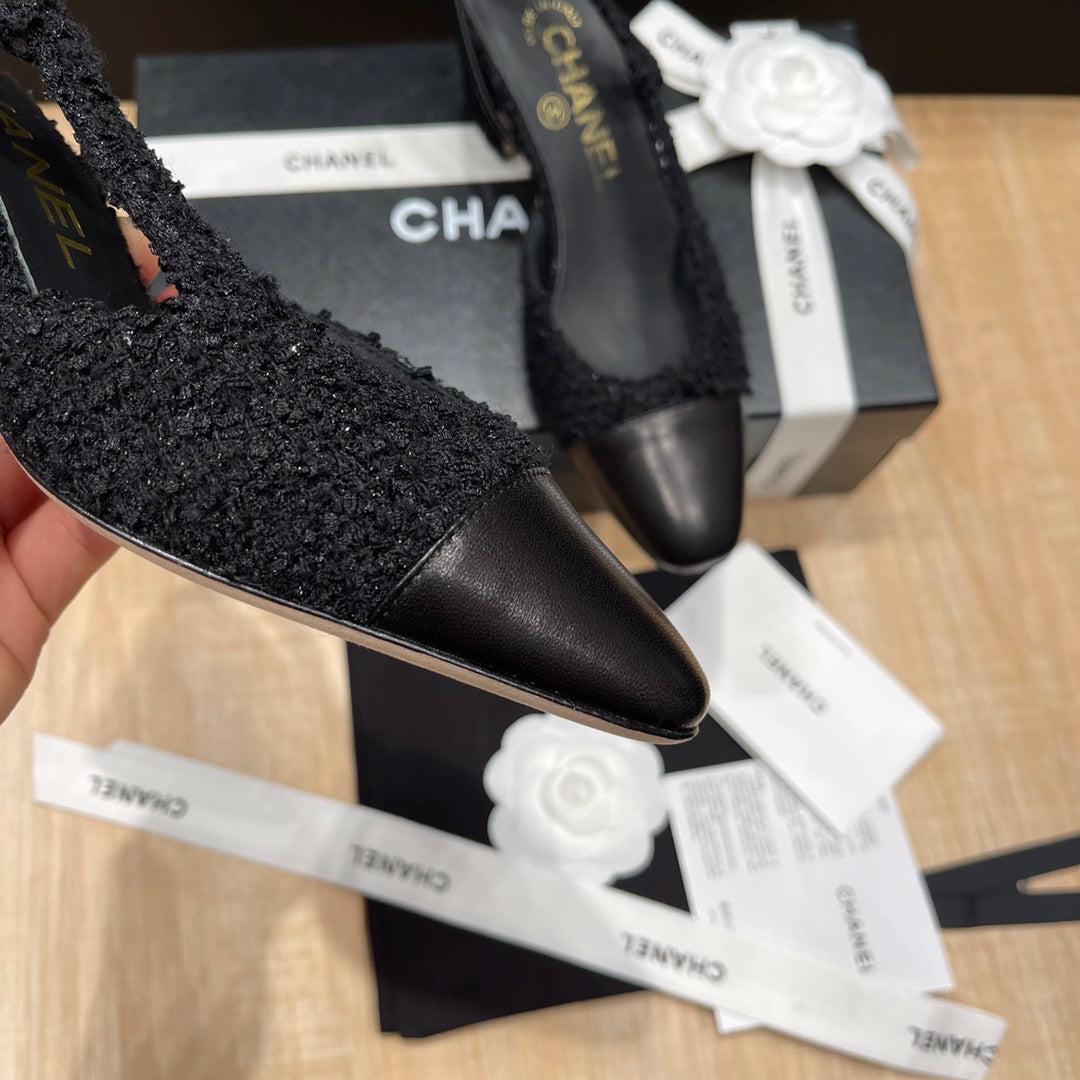 Chanel Classic Colorblock Slingback Sandals