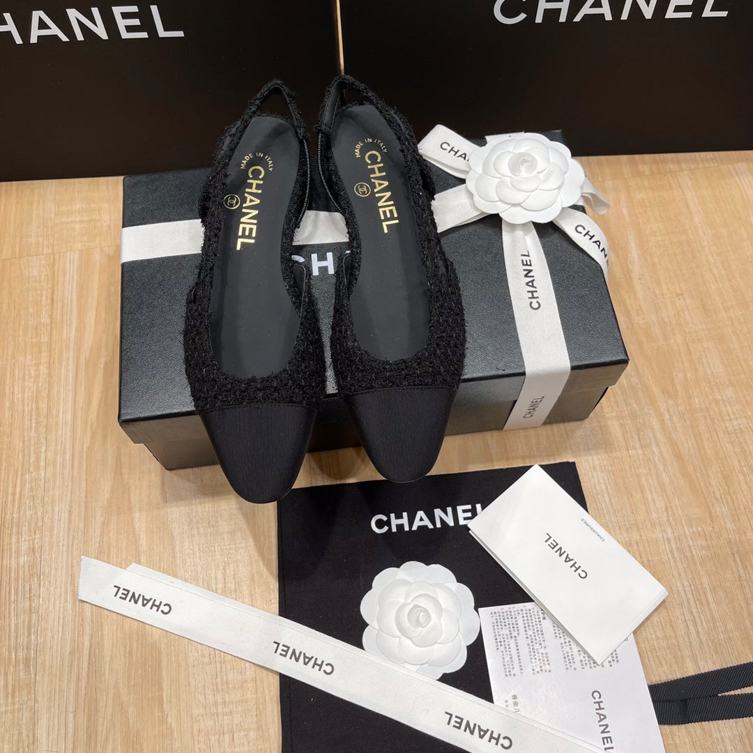Chanel Two-Tone Slingback Heeled Sandals