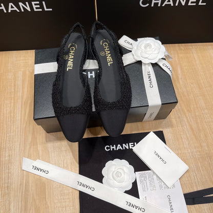 Chanel Two-Tone Slingback Heeled Sandals