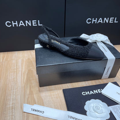 Chanel Two-Tone Slingback Heeled Sandals