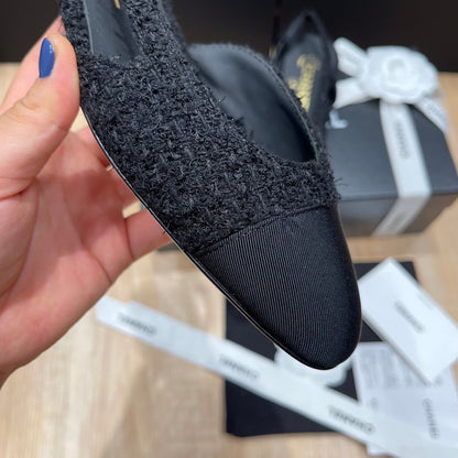 Chanel Two-Tone Slingback Heeled Sandals