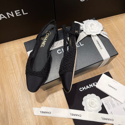 Chanel Two-Tone Slingback Heeled Sandals