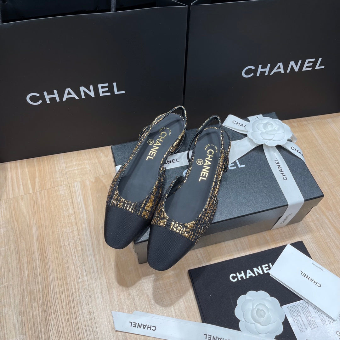 Chanel Colorblock Slingback Sandals