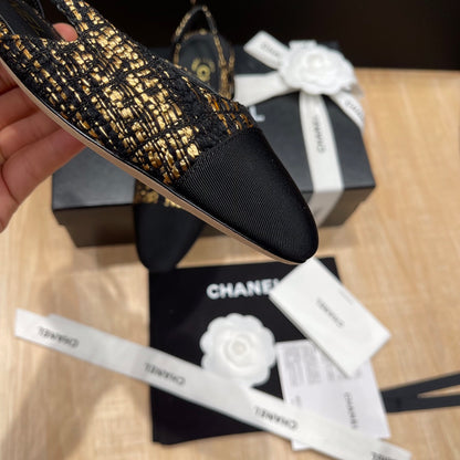 Chanel Colorblock Slingback Sandals