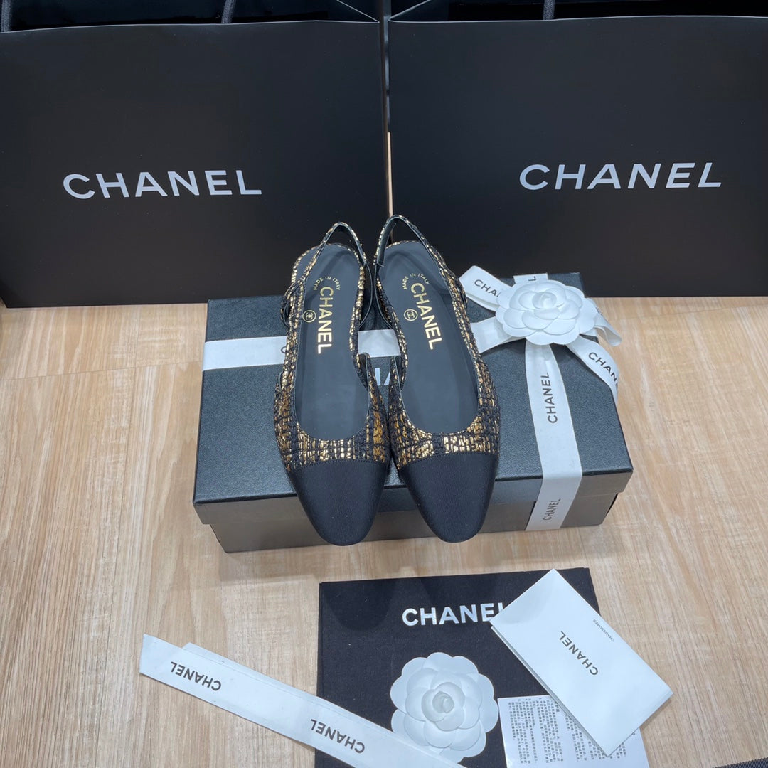Chanel Colorblock Slingback Sandals