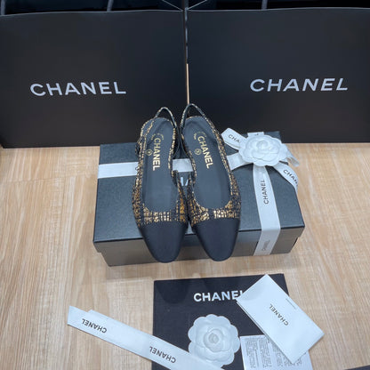 Chanel Colorblock Slingback Sandals