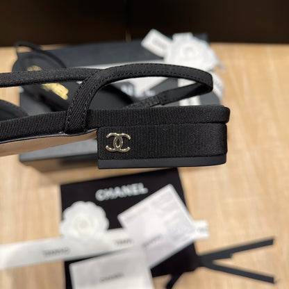Chanel Two-Tone Slingback Heeled Sandals