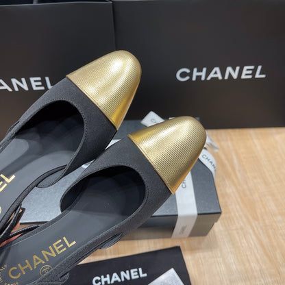 Chanel Two-Tone Slingback Heeled Sandals