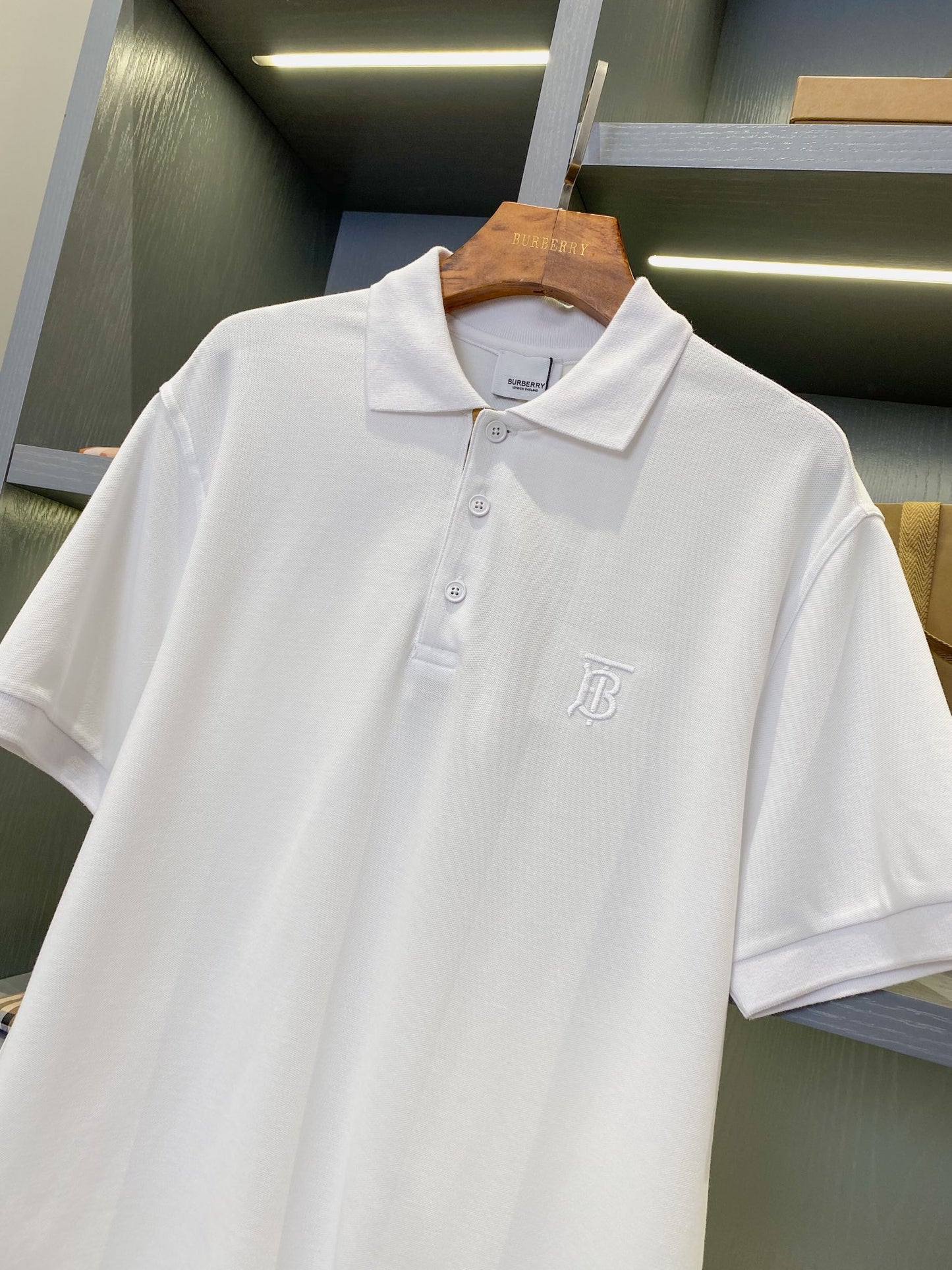 Burberry Embroidered Check Trim Polo Shirt