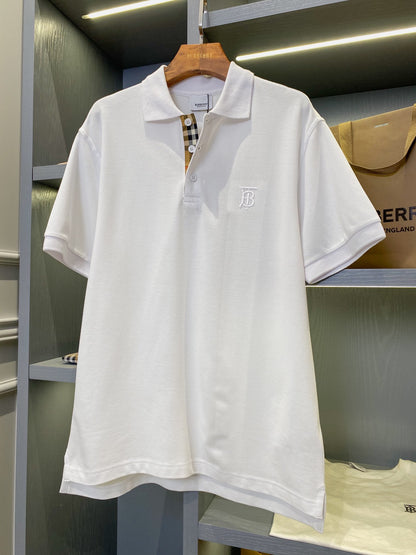 Burberry Embroidered Check Trim Polo Shirt