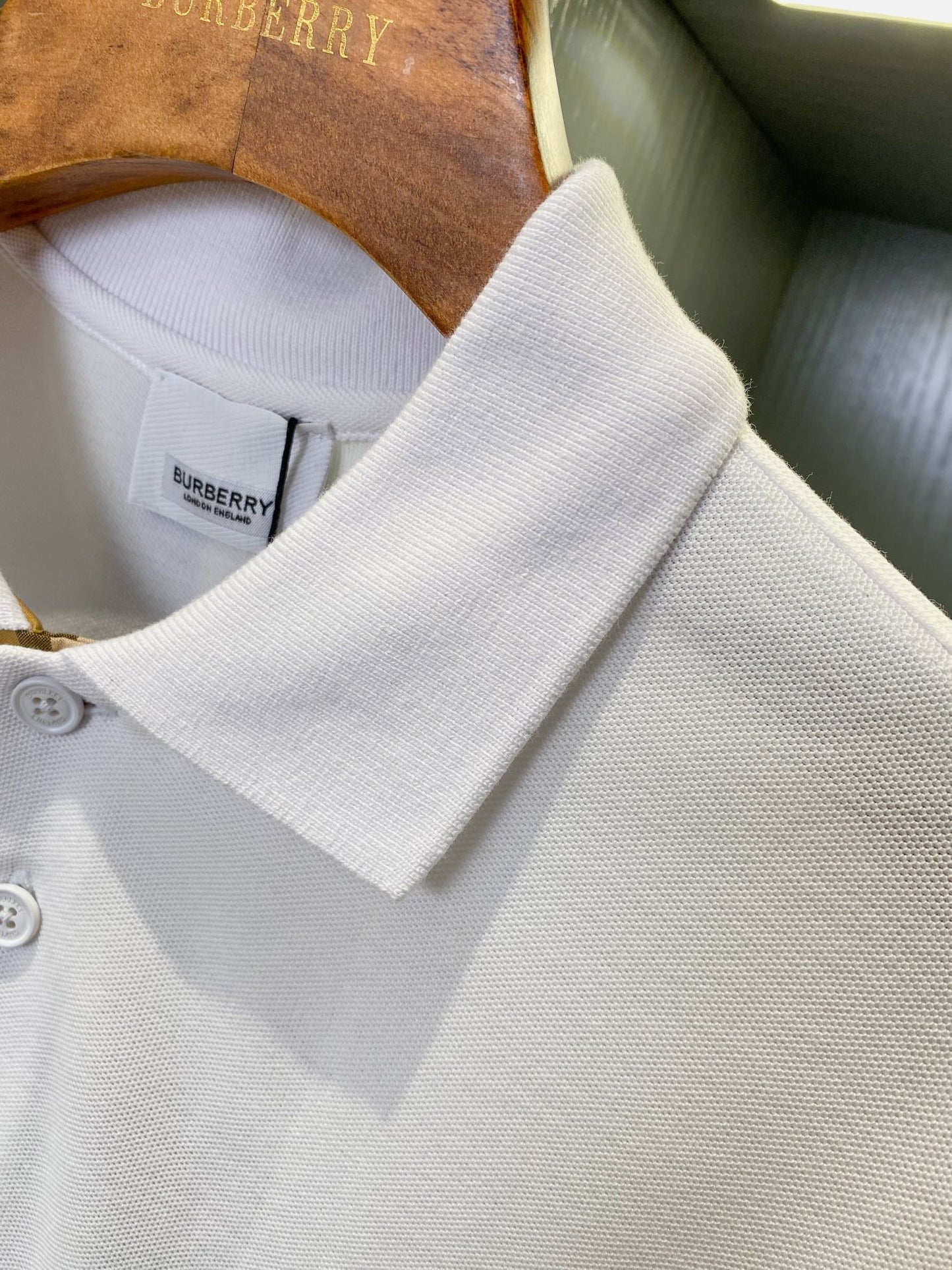 Burberry Embroidered Check Trim Polo Shirt