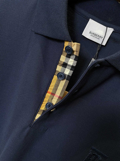 Burberry Embroidered Check Trim Polo Shirt