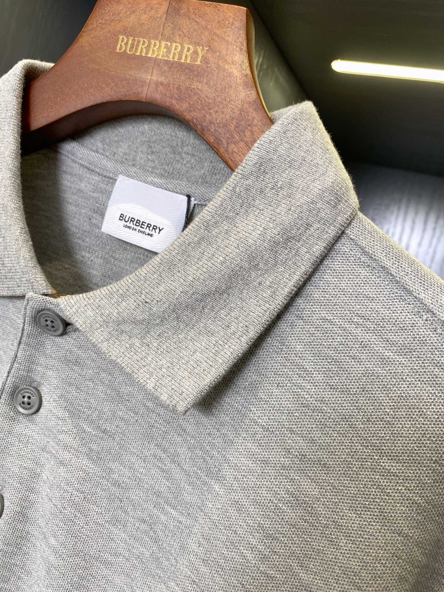 Burberry Embroidered Check Trim Polo Shirt