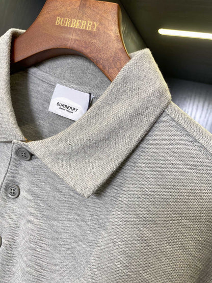 Burberry Embroidered Check Trim Polo Shirt