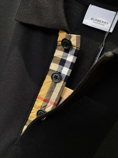 Burberry Embroidered Check Trim Polo Shirt