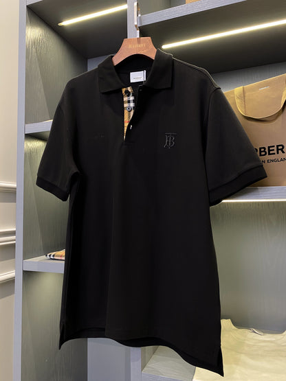 Burberry Embroidered Check Trim Polo Shirt