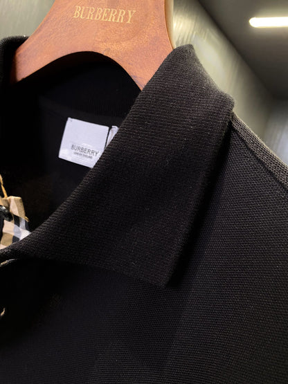 Burberry Embroidered Check Trim Polo Shirt