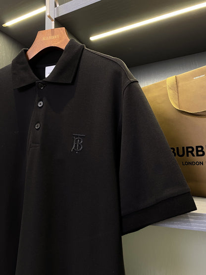 Burberry Embroidered Check Trim Polo Shirt