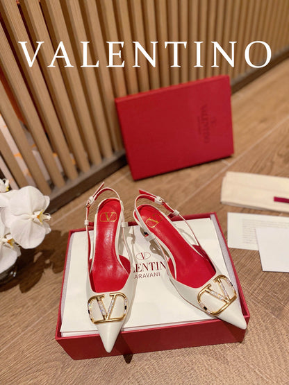 Valentino VLogo Signature Rhinestone Low-Heel Pumps – 2022 Collection