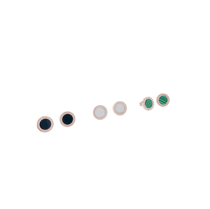Bulgari Classic Logo Button Stud Earrings