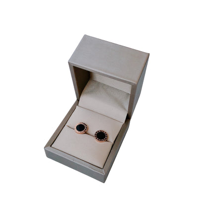 Bulgari Classic Logo Button Stud Earrings
