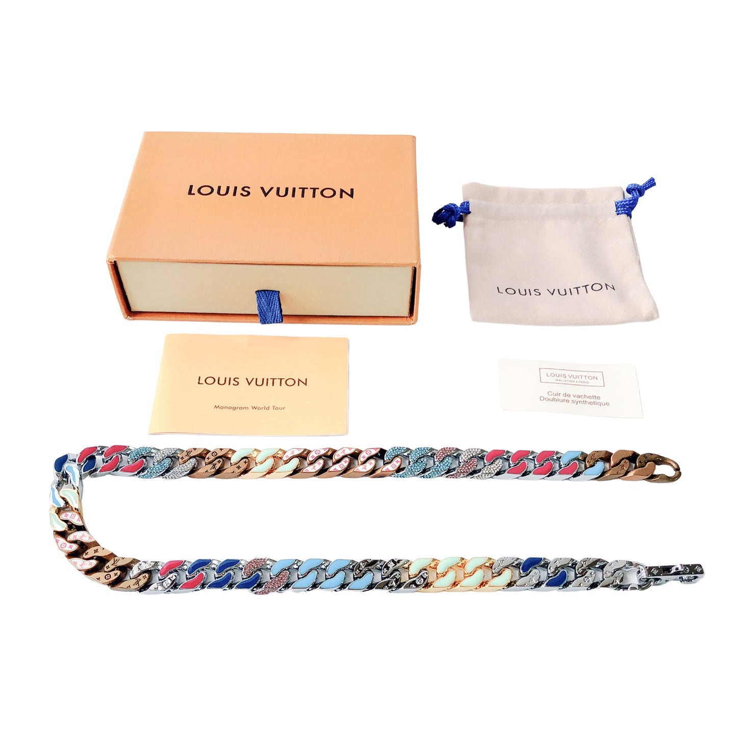 Louis Vuitton Chain Links Patches Monogram Necklace