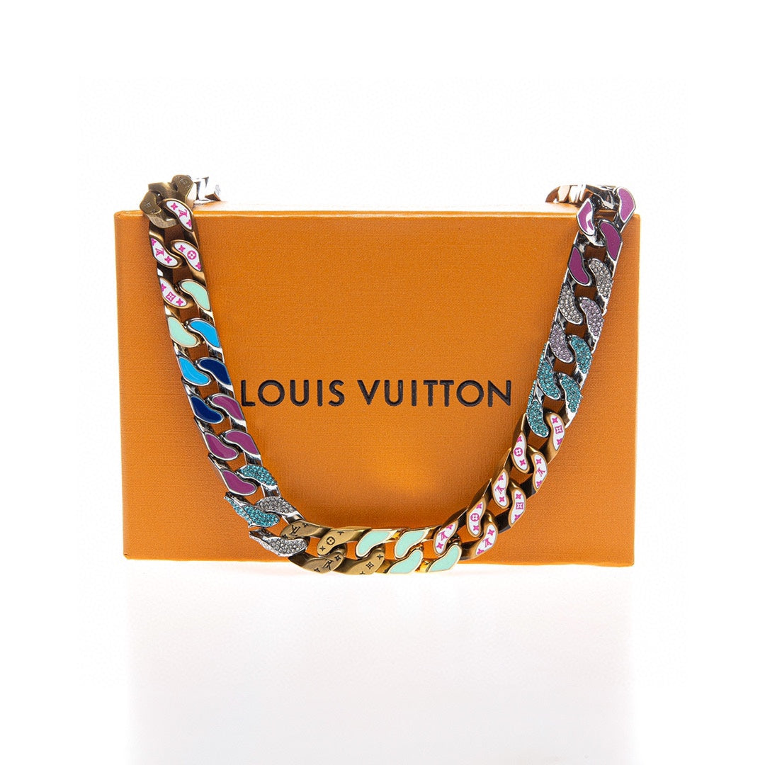 Louis Vuitton Chain Links Patches Monogram Necklace